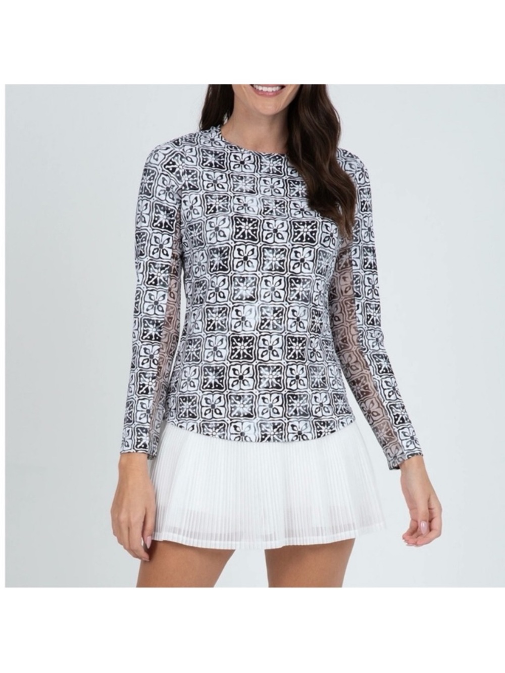 IBKUL Kathy Print Long Sleeve Top Size Medium